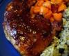 Dinner: Raspberry Grilled Chicken, Brown Rice and Broccoli