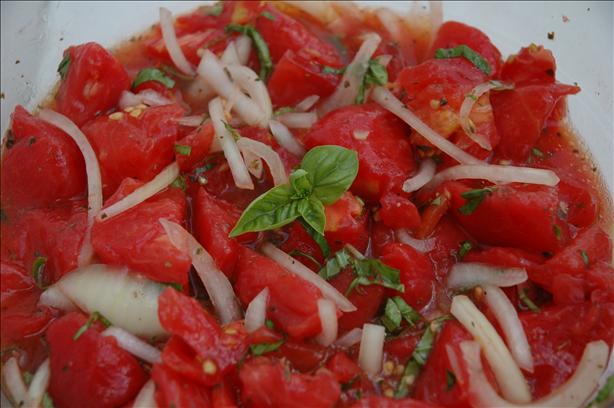Sicilian Tomato & Onion Salad. Photo by Sweetiebarbara