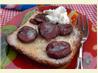Baked Plums on Brioche