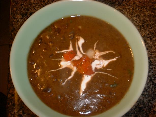 Spanish Black Bean Soup - Vegan. Photo by turtledove