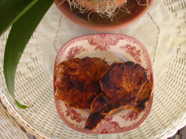 Cajun Rubbed Pork Chops. Photo by gailanng