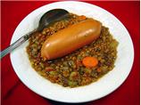 Lentil & Frankfurter Soup in Crock Pot