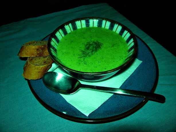 Creamy Green Pea Soup With Smoked Salmon. Photo by IngridNL