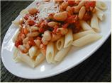 Pasta and White Beans in Light Tomato Sauce