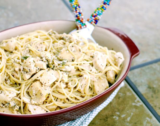 Lemon Chicken Spaghetti Toss. Photo by Dine & Dish