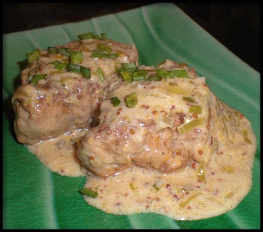Pork Medallions With Mustard-Chive Sauce. Photo by Sandi (From CA)