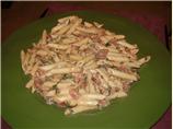 EASY! Penne with chicken, spinach and tomato Alfredo (soooo good!)