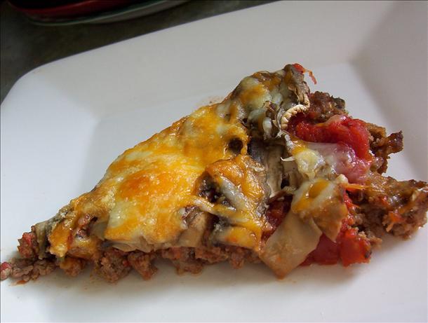 No Dough Meat Crust  Pizza for the Low Carb Dieter. Photo by * Pamela *