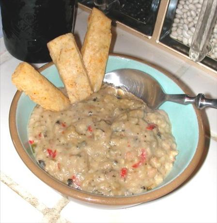 Mediterranean Thai Eggplant White Bean Soup. Photo by Julesong