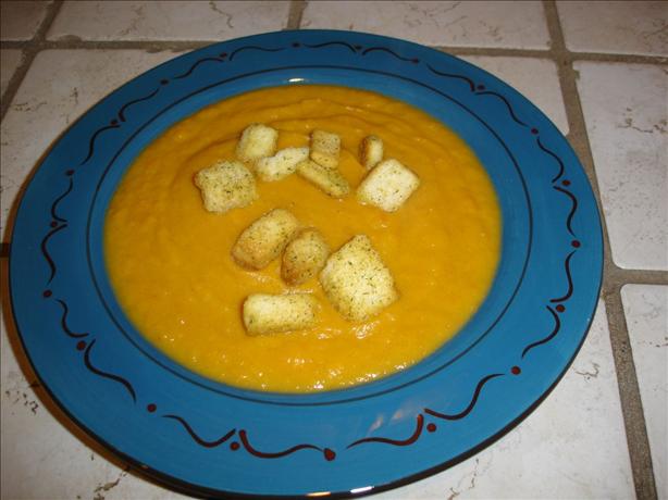 Cream of Sweet Potato Soup (Crema Di Papata Dolci E Gabretti). Photo by Carianne