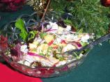 Salad With Apple, Celery, Hazelnuts and Roquefort Cheese