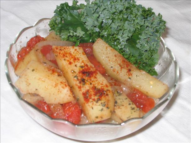Cumin Potatoes and Tomatoes. Photo by Susie D