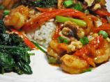 Spicy Shrimp With Spinach and Walnuts