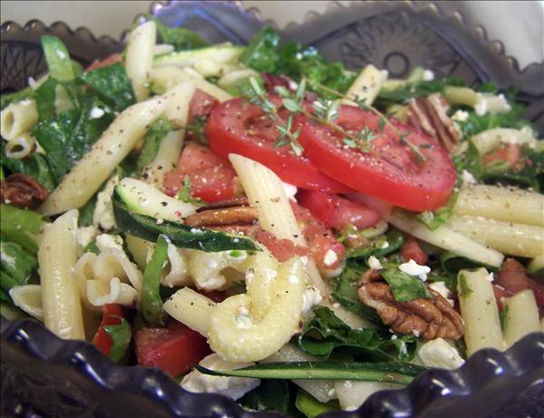 Feta, Spinach and Pecan Pasta Salad. Photo by PaulaG