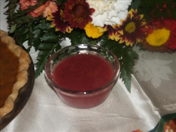Alton Brown's Cranberry Dipping Sauce. Photo by Antifreesz