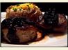 Bacon Wrapped Steak With Balsamic Onion Sauce. Recipe by Katha