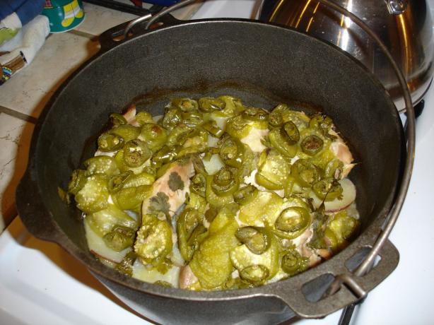 Pollo Pulqueros (Chicken, Tomatillo, and Jalapeno Stew). Photo by Carianne