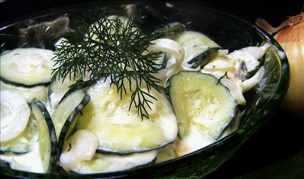 German Deli Cucumber Salad (Gurkensalat). Photo by PaulaG