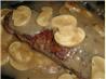 Steak in Rum and Mushroom Sauce for Two. Recipe by Bill Hilbrich
