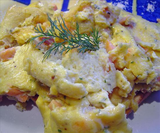 Smoked Salmon With Scrambled Eggs. Photo by JustJanS