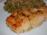 Broiled Salmon With Herb Mustard Glaze. Photo by mikey & ev