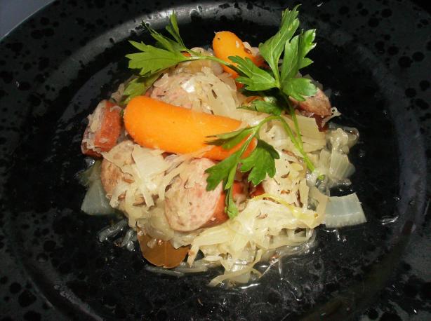 Sauerkraut and Kielbasa (Crock Pot). Photo by mersaydees