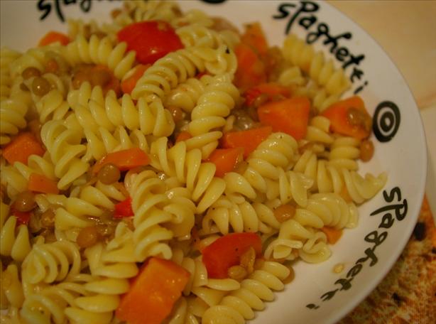 Penne With Rustic Lentil Sauce. Photo by Redsie