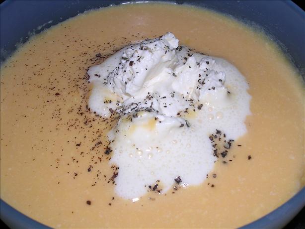 Marc Veyrats Pumpkin Soup With Bacon-Flavoured Whipped Cream. Photo by Anke R