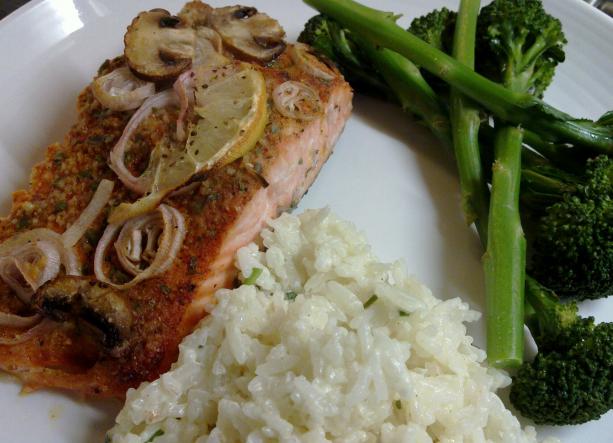 Baked Trout with Garlic & Mushrooms. Photo by HouseChef