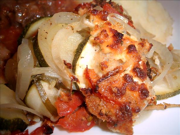 Zucchini Bake With Feta and Tomatoes. Photo by CulinaryQueen