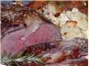 Prime Rib Roast Beef With Fresh Garlic and Rosemary