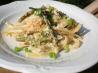 Fettuccine With Asparagus, Lemon, Pine Nuts & Mascarpone. Recipe by susie cooks