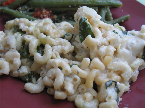 Three-Cheese Macaroni With Spinach. Photo by Redsie