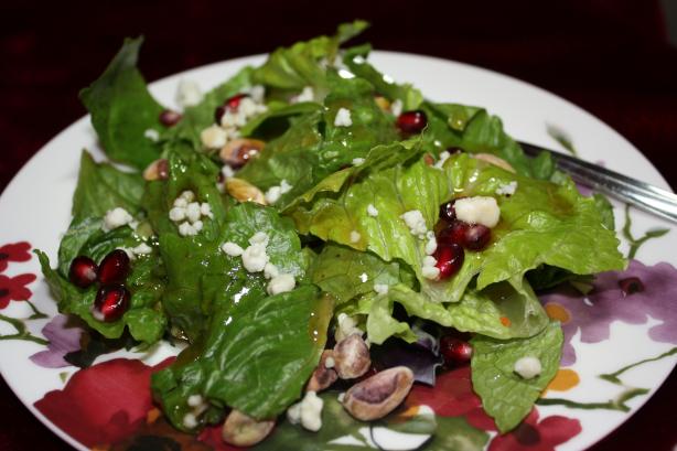 Spring Mix Salad With Pomegranate, Honey Dressing and Toasted P. Photo by IngridH