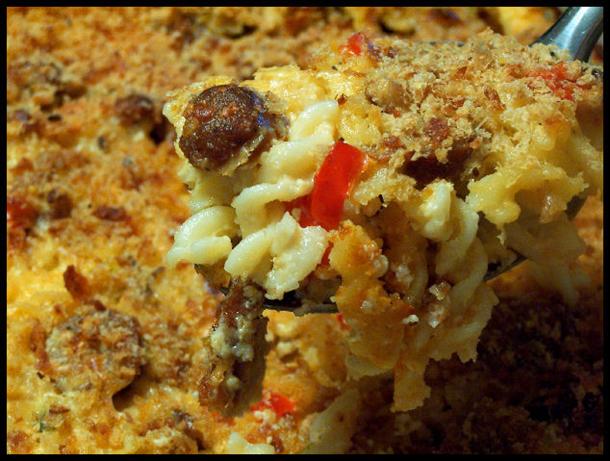 Cheesy Sausage and Pasta Bake. Photo by NcMysteryShopper