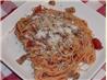 Spaghetti Topped With Crispy Bacon and Breadcrumbs