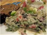 Green Beans in Cheesy Bacon Sauce (Crock Pot)