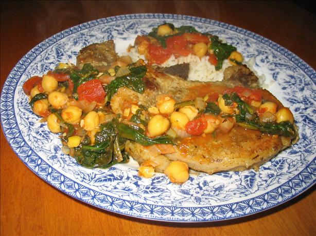 Spice-Rubbed Pork Chops With Chickpea Simmer. Photo by Lorrie in Montreal