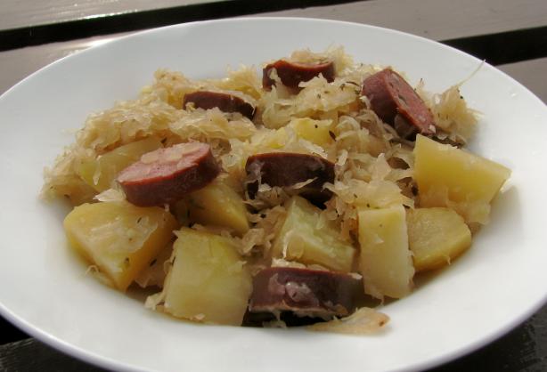 Grandpa's Sauerkraut and Kielbasa. Photo by lazyme