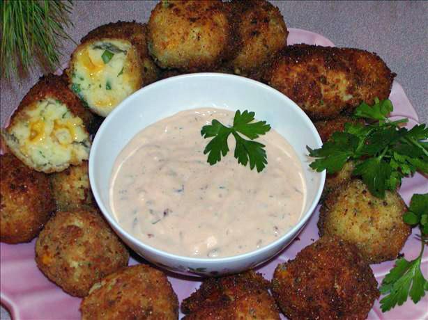 Potato Cheese Croquettes With a  Chipotle Sauce. Photo by Rita~