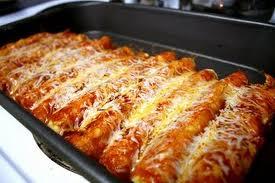 Luby's Cafeteria Cheese Enchiladas With Chili Sauce. Photo by lisajostep