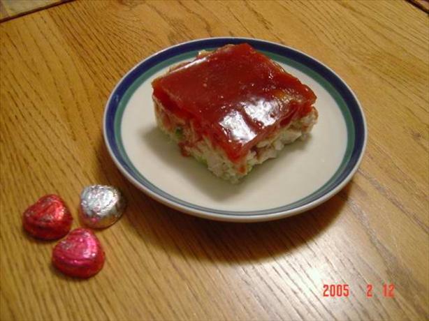 Chicken Salad With Cranberry/Lemon Jello Topping. Photo by Chef Doozer