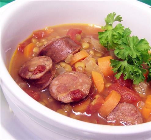 One Pot Spicy Sausage and Lentils. Photo by PaulaG