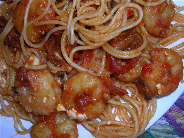 Angel Hair Pasta With Goat Cheese, Sun-Dried Tomatoes. Photo by CoolMonday