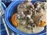 Peppered Sausage Gravy and Biscuits