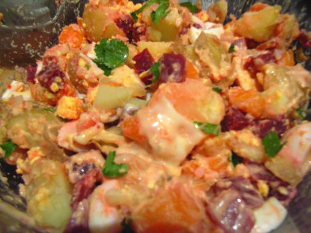 Pink Potato Salad. Photo by katew