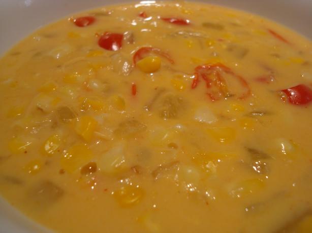 Corn, Cheese and Chili Soup. Photo by Starrynews