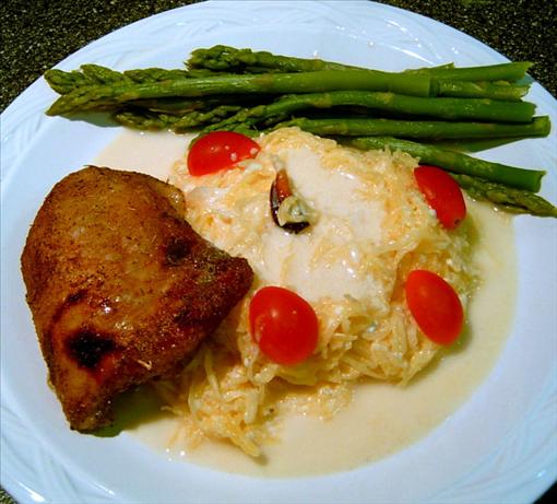Chicken and Spaghetti Squash. Photo by Mikekey