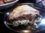 Spinach Beef Spaghetti Pie. Photo by dogsandwoods