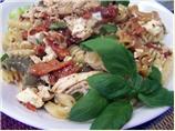 Chicken, Roasted Capsicum, Feta and Walnut Pasta Salad